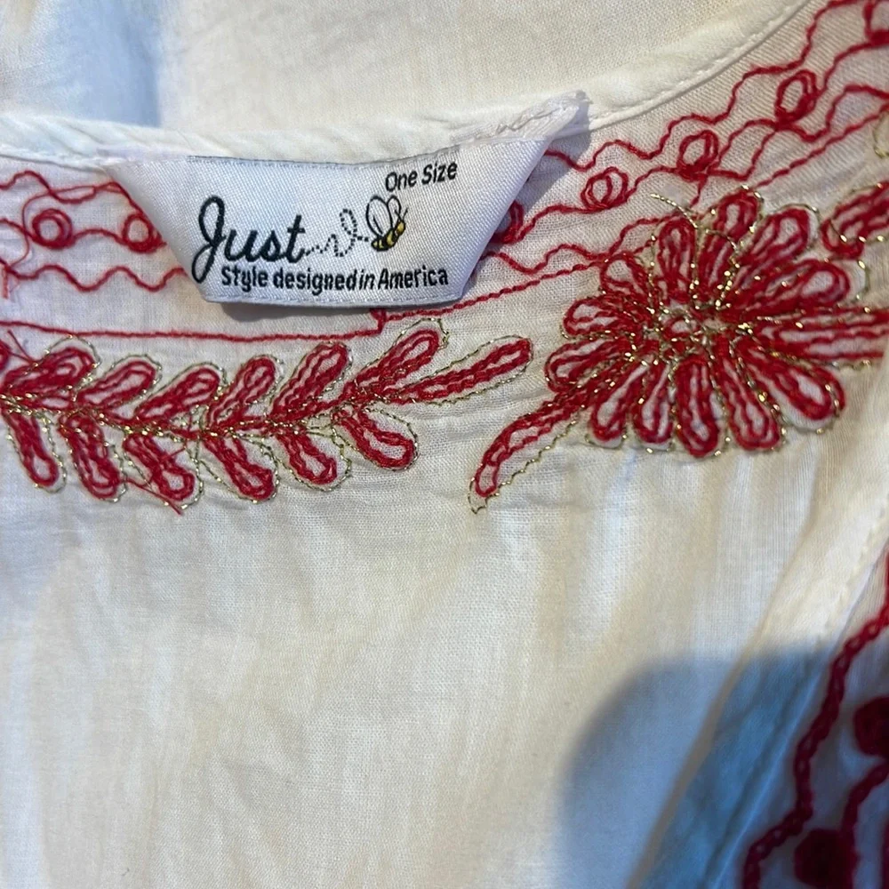 Spiritual Robe embroidered red & withe - Picture 4 of 5
